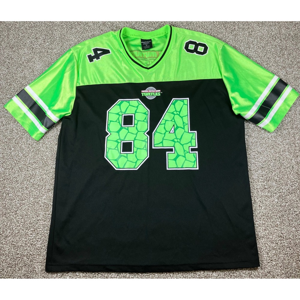 Nickelodeon TMNT Teenage Mutant Ninja Turtles #84 Football Jersey Green Black XL